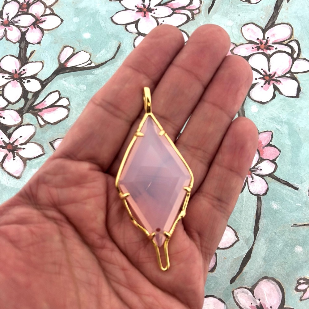 Amazing Large Ascension Star Angel Aura Sheer Pink Andara Crystal  Pendant